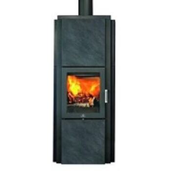 Max Blank Stratos M, Speicherofen in Naturstein schwarz gebürstet, Lederstruktur