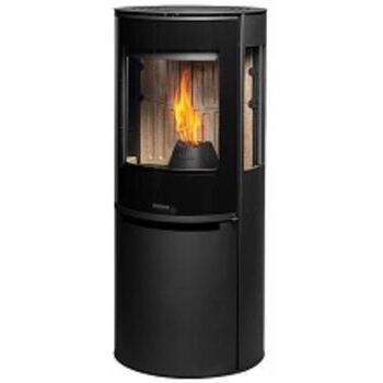 Aduro P5 Lux Pelletofen, Stahl schwarz mit Seitenfenstern