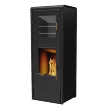 Rika Back, Kaminofen Stahl mit Backfach, Rauchrohr-Anschluss oben