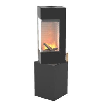 Attika Kaminofen Q-BE mit Stahl-Tür, drehbar