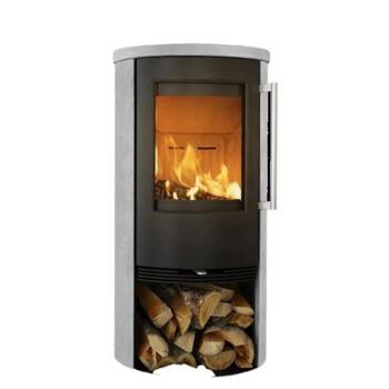 TermaTech TT 21 RS - Kaminofen Matt Speckstein, Holzfach offen