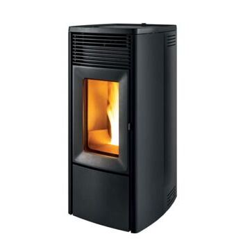 MCZ Pelletzentralheizungsofen Ego Hydromatic 12 R, Stahl schwarz, Rauchrohrabgang hinten
