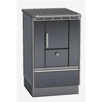 Lohberger Rega 50 Holzherd, schwarz-grau-matt ohne Sichtfenster