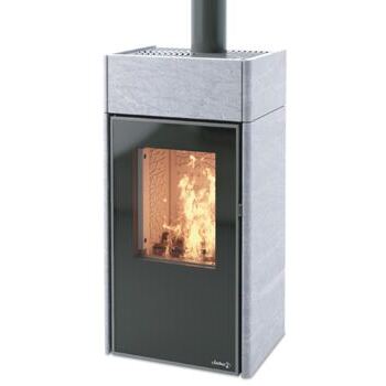 Dielle Ghibli Wood Tube S01 Kaminofen, Specksteinmantel