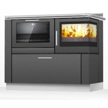 Pertinger Holzherd Ökoalpin 100 Living, Stahl schwarz