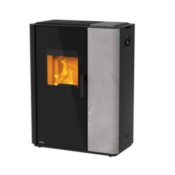 RIKA INDUO III Kombi-Ofen Pellet/Holz, schwarz, Front Speckstein