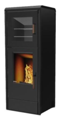 Rika Back, Kaminofen Stahl mit Backfach, Rauchrohr-Anschluss oben