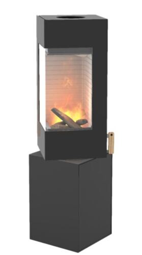 Attika Kaminofen Q-BE mit Stahl-Tür, drehbar