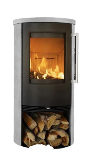 TermaTech TT 21 RS - Kaminofen Matt Speckstein, Holzfach offen