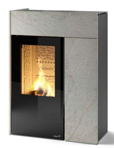 Dielle GHIBLI 80 Hybrid, Kombiofen Holz/Pellet 10 kW, Specksteinmantel